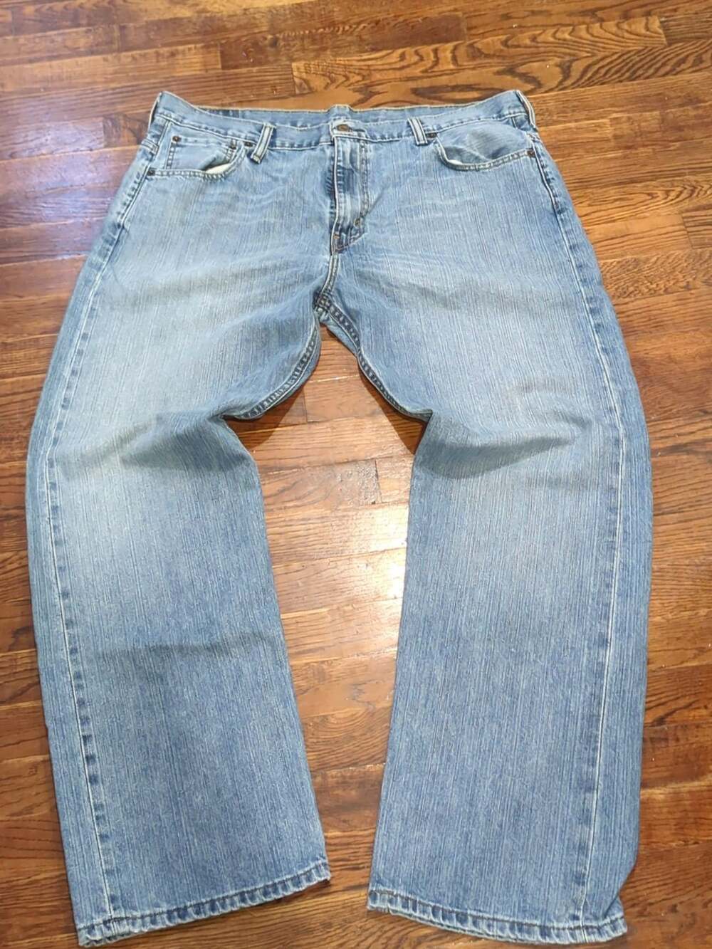 Levi's 569 Loose Straight Leg Jeans 36x32 Light Wash Denim